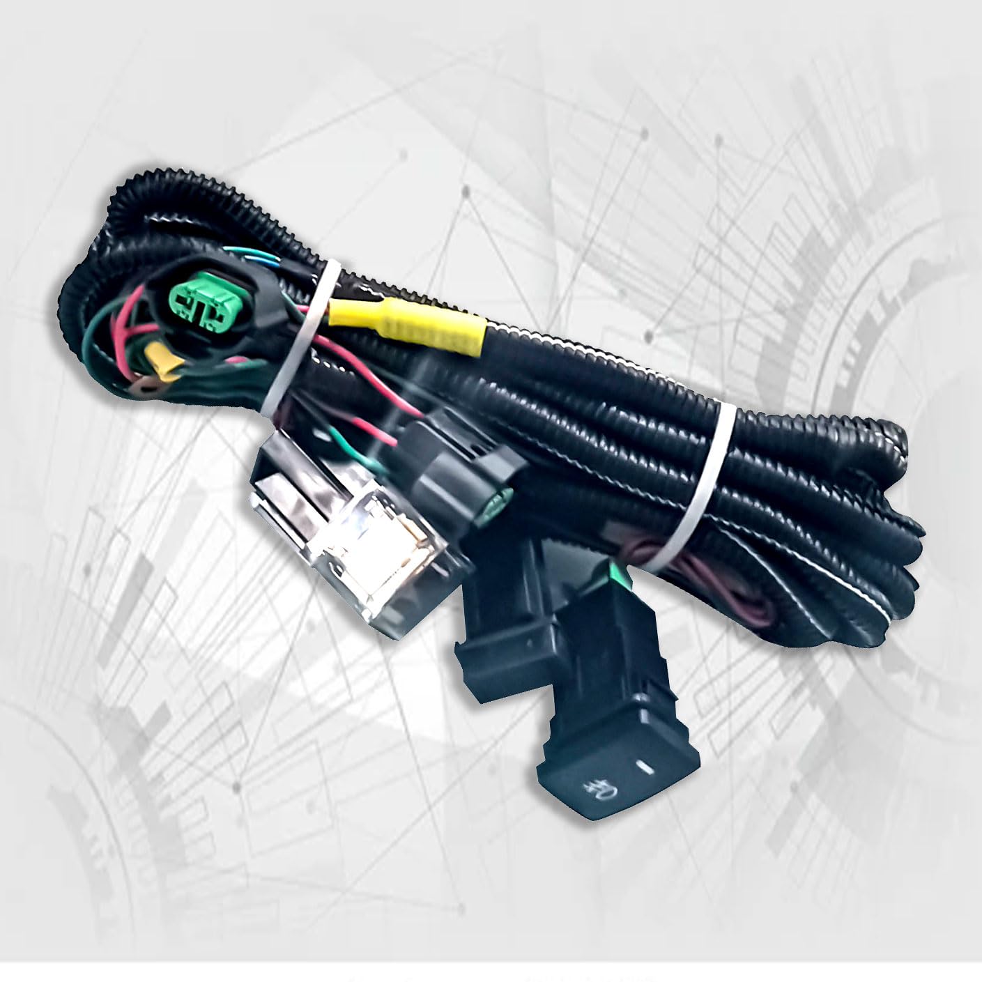 Foglight Harness LED Indicator Harness Wiring Socket Switch Kit 12V/40A Relay