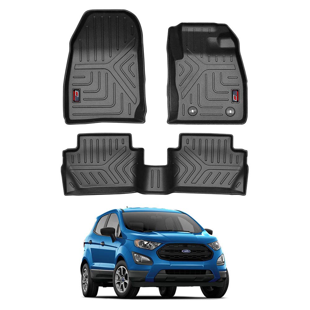 GFX Car Floor Mats for Ford EcoSport (2019–2021) | Waterproof | Anti-Slip | All-Weather | Stylish Protection | Sleek Black