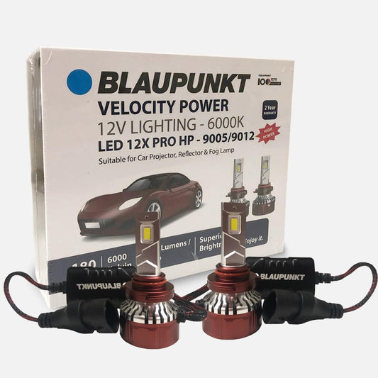 Blaupunkt Car LED 12X Pro HP Headlight | 9005 / 9012 | 180W | 6000K | 6500 Lumens | Velocity Power | 2-Year Warranty