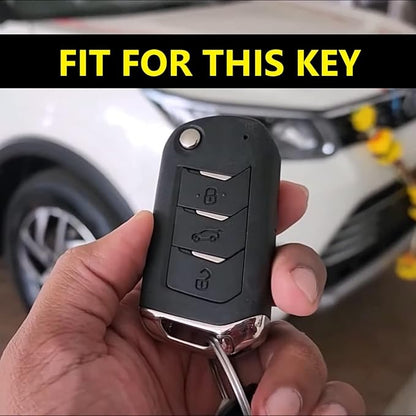 Metal Key Cover Compatible with Mahindra Scorpio N | 3XO | XUV 300 | Marazzo | XUV 700 | XUV 400 ev | Bolero | Thar Roxx 3 Button Flip Key