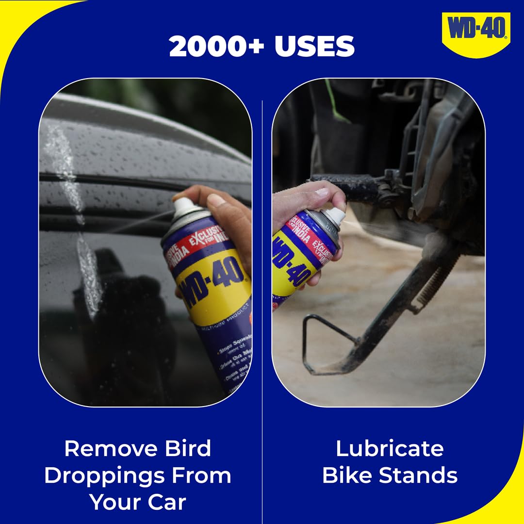 WD-40, Multipurpose Spray, Cleans Bike Chains, Squeak Noise Remover, Stain Remover, and Cleaning Agent, 170g