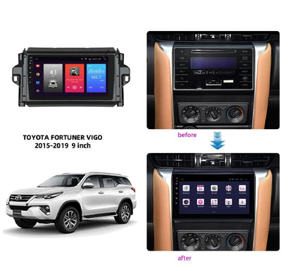 Android Frame 9 inch (Suitable for Base Model Toyota FORTUNER VIGO 2015-2019 / Toyota Auris 2016-2018) Toyota Car Stereo Frame with Wiring