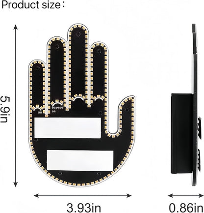 LED 3 in 1 Finger Hand Gesture with Wireless Remote Control, Light-Up Palm Design, for All Cars, Vans & Trucks