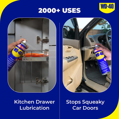 WD-40, Multipurpose Spray, Cleans Bike Chains, Squeak Noise Remover, Stain Remover, and Cleaning Agent, 170g