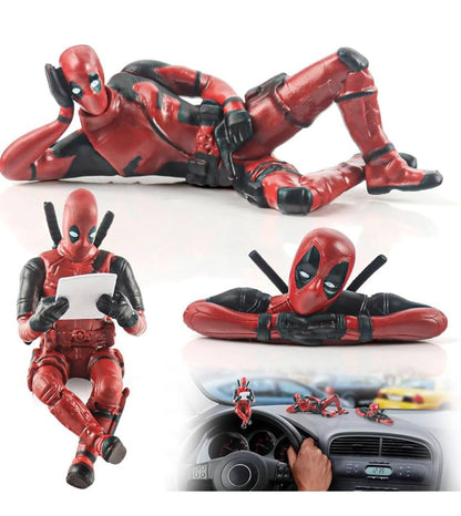 Deadpool Action Figure (3 pcs) PVC Model Universal Decorative for Car Dashboard, Office Desk, Home Decor, Unique Action Marvel Figure