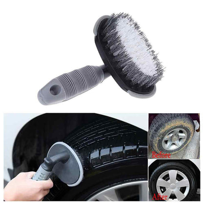 T-Type Car Tyre Cleaning Brush Scrubber with Antislip Handle Multi-Functional SUV Tire Wheel Rim Hub Washing Cleaner