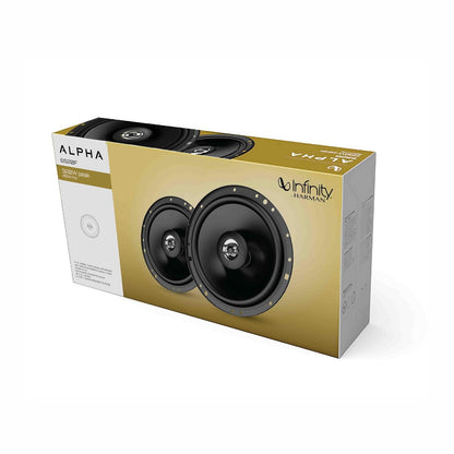Infinity Car Coaxial Speaker | Alpha 6520F | Peak Power - 320W | RMS Power - 40W | Wired 6.5 Inch 2-Way Coaxial Speaker (Black)