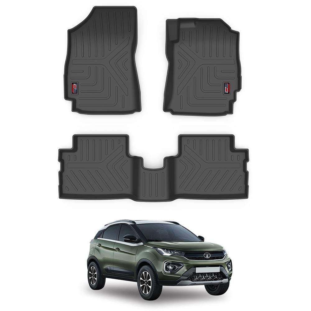GFX Car Floor Mats for TATA Nexon (2017–2021) | Waterproof | Anti-Slip | All-Weather | Stylish Protection | Sleek Black