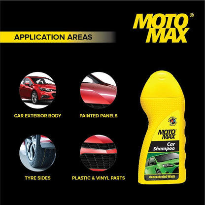 MOTOMAX Car & Bike Shampoo 100 ml | Cleans and Shines Cars, Bike, Motorbikes | Concentrated Washing Liquid for complete Auto Care Care