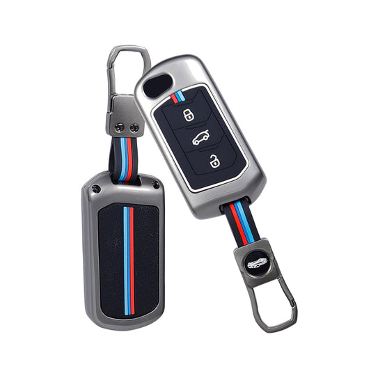 Metal Key Cover Compatible with Mahindra Scorpio, Marazzo | XUV 300, XUV 700 | XUV 400 EV | Bolero | Thar | TUV 3 Button Flip Key