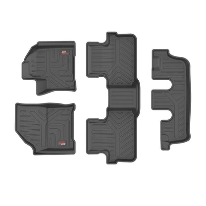 GFX Car Floor Mats for Safari (2023 Onwards) Captain Seat 6 Seater Automatic | Waterproof | Anti-Slip | All-Weather | Stylish Protection | Sleek Black