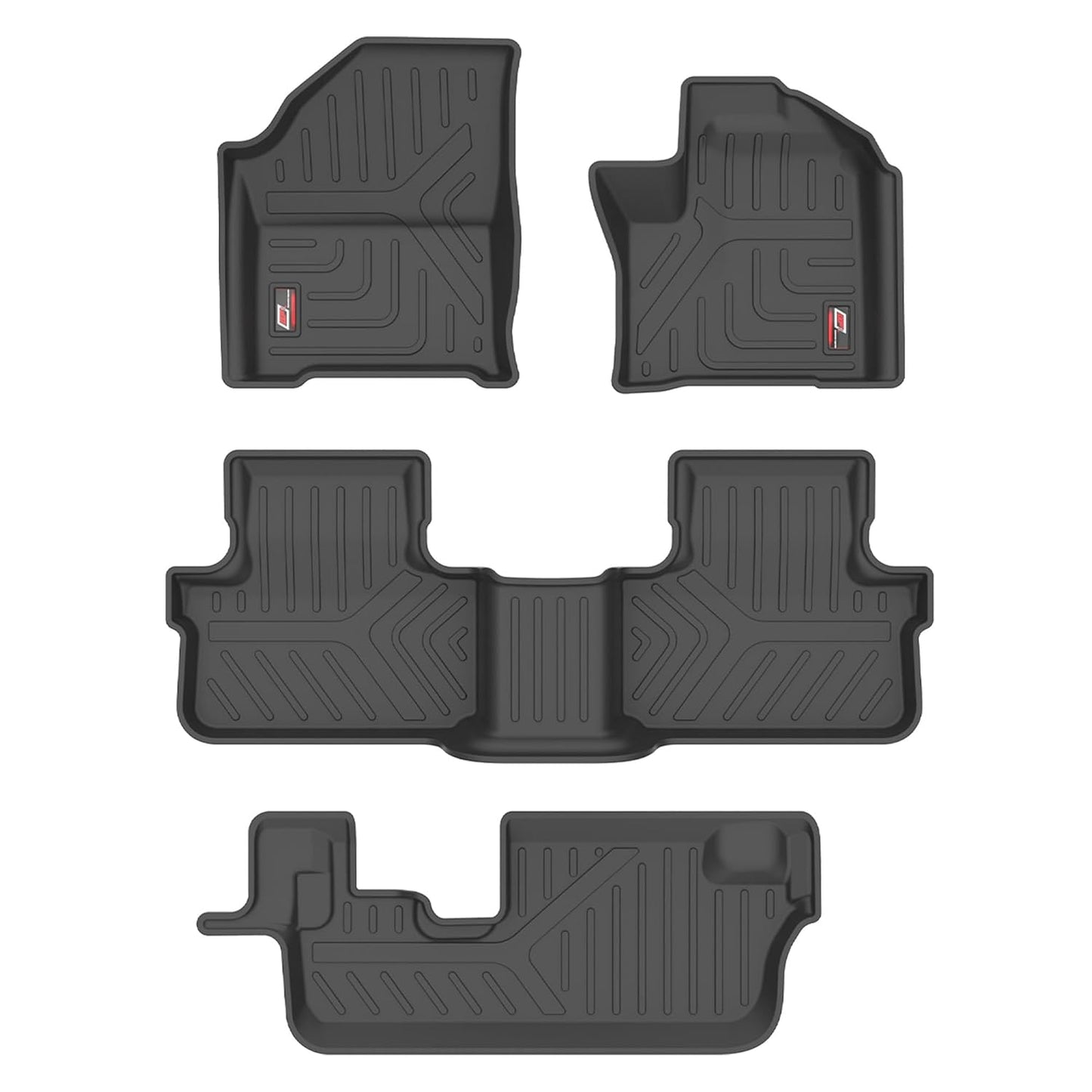 GFX Car Floor Mats for Safari (2023 Onwards) 7 Seater Automatic | Waterproof | Anti-Slip | All-Weather | Stylish Protection | Sleek Black