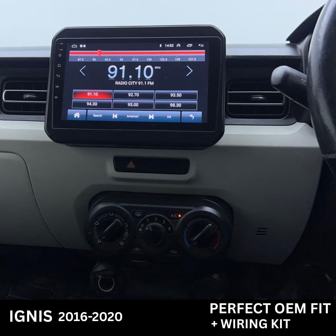 Android Stereo Frame (Suitable For Maruti Ignis) 9 Inch with Power Cable Connector | Durable & Scratch-Resistant