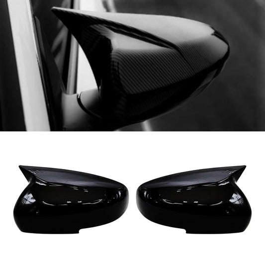 Batman Style Car Mirror Cover | Compatible with Maruti Suzuki Swift (2018–2024), Baleno, Dzire, Celerio, Fronx, WagonR, S-Presso, Ignis, Ciaz, Alto & K10 | Gloss Black | Set of 2