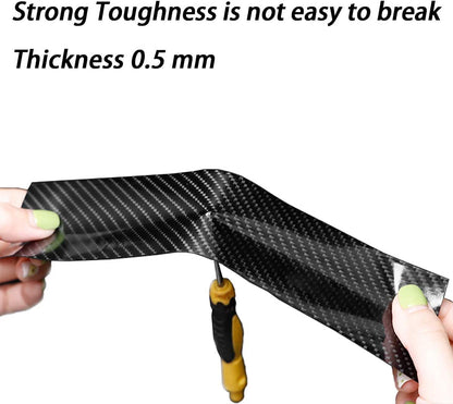 Car Sticker Carbon Fiber Rubber,Entry Guard Protector Strip Car Door Sill Protector,Bumper Door Guard Scuff Plate Protectors Tape Anti-Scratch Step 5 M Polyvinyl Chloride (Black)
