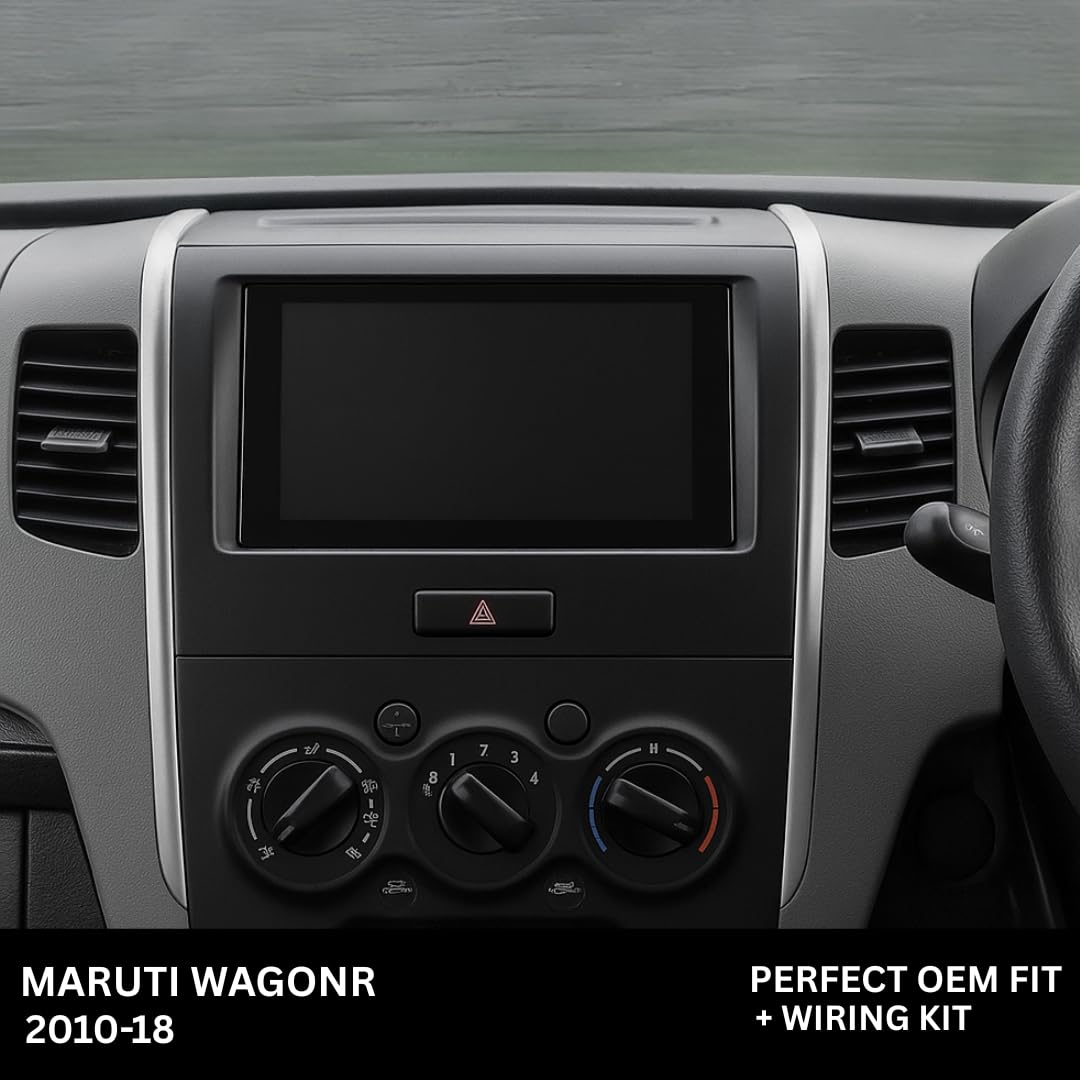 Android Stereo Frame (Suitable For Maruti Wagonr 2010-2018) 9 Inch with Power Cable Connector | Durable & Scratch-Resistant