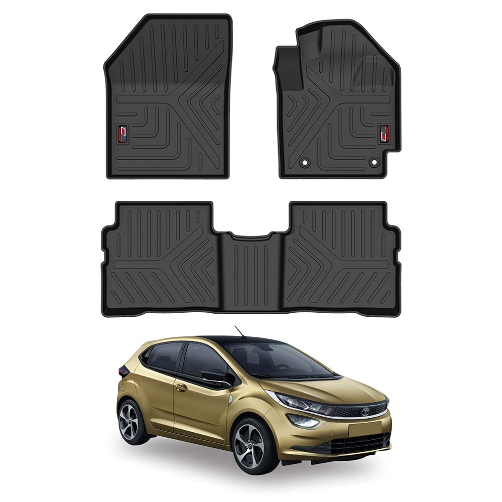 GFX Car Floor Mats for Tata Altroz (2020–2025) | Waterproof | Anti-Slip | All-Weather | Stylish Protection | Sleek Black