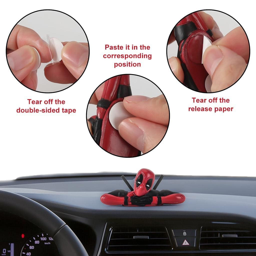 Deadpool Action Figure (3 pcs) PVC Model Universal Decorative for Car Dashboard, Office Desk, Home Decor, Unique Action Marvel Figure