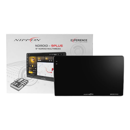 Nippon NDROID 9PLUS 4/64 GB Car MediaPlayer with QLED Display with 1280 * 720 Screen Resolution, Built-in Carplay and Android Auto VIA T-Link, Android V13, BT v5.2, Supports WiFi 2.4&5G