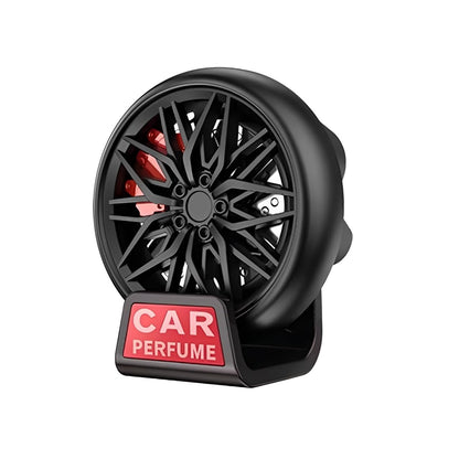 Car Air Freshener AC Vent Clip, Wheel Hub Design | ABS+Alloy Material | Auto wheel rotate - Red