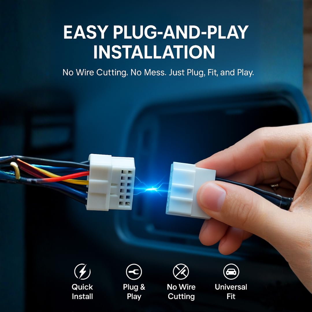 Android Stereo Frame 9 Inch (Suitable For Hyundai Creta 2020-2024) with Power Cable Connector