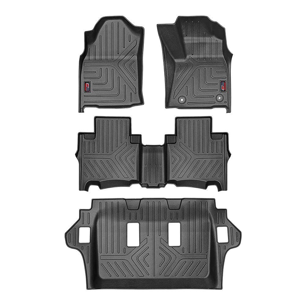 GFX Car Floor Mats for Toyota Innova Crysta (2016 Onwards & 2020 Onwards) | Manual | Waterproof | Anti-Slip | All-Weather | Stylish Protection | Sleek Black