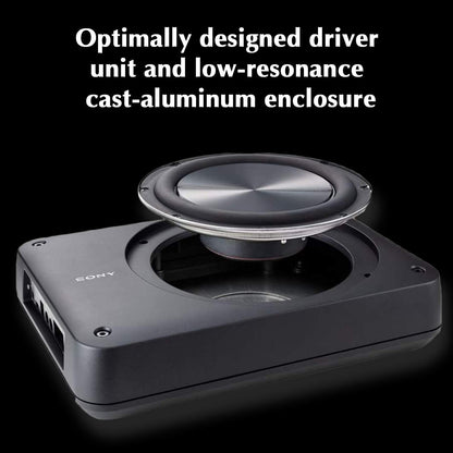 Sony Car Subwoofer XS-AW8 20 cm (8 inch) Active Under Seat Sub Woofer, Peak Power - 160W, RMS Power - 75W, Ultra-Sleek, High-Level Input/Audio-line Input