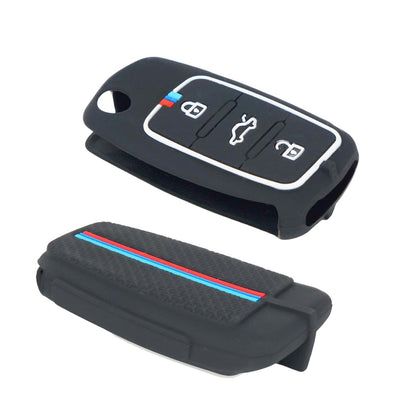 Metal Key Cover for Skoda and Volkswagen - Polo | Vento | Jetta | Ameo | Passat and Skoda Rapid | Laura | Superb | Octavia Fabia | Yeti 3 Button Flip Key