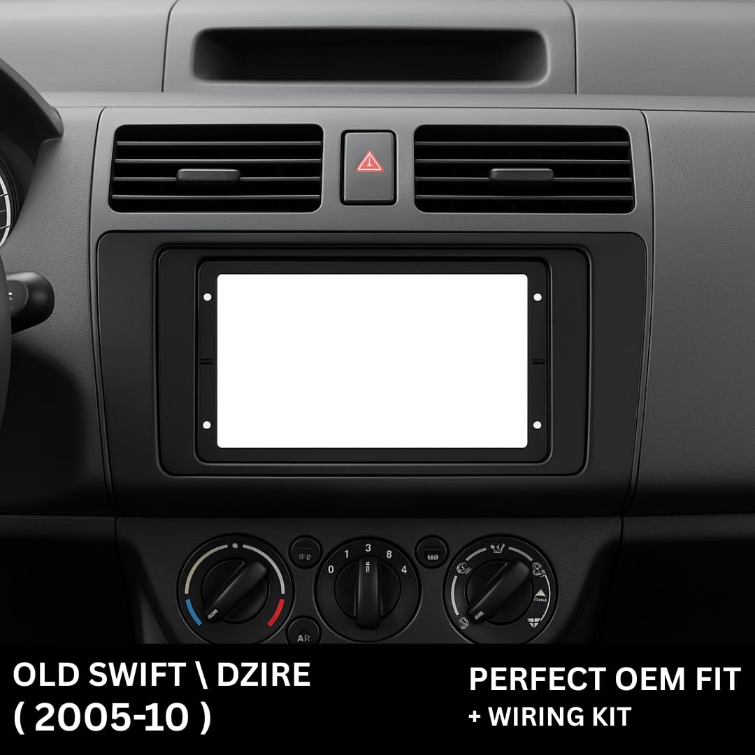 Android Stereo Frame (Suitable For Maruti Swift 2005-2010) 9 Inch with Power Cable Connector | Durable & Scratch-Resistant