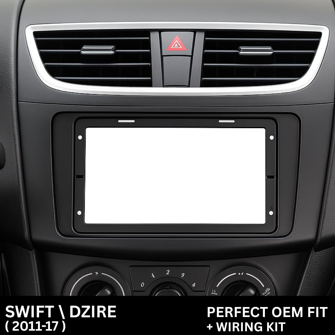 Android Stereo Frame (Suitable For Maruti Swift 2011-2017) 9 Inch with Power Cable Connector | Durable & Scratch-Resistant