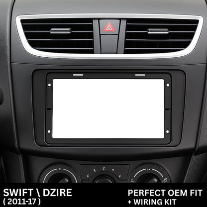 Android Stereo Frame (Suitable For Maruti Swift 2011-2017) 9 Inch with Power Cable Connector | Durable & Scratch-Resistant