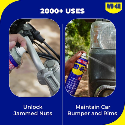 WD-40, Multipurpose Spray, Cleans Bike Chains, Squeak Noise Remover, Stain Remover, and Cleaning Agent, 170g