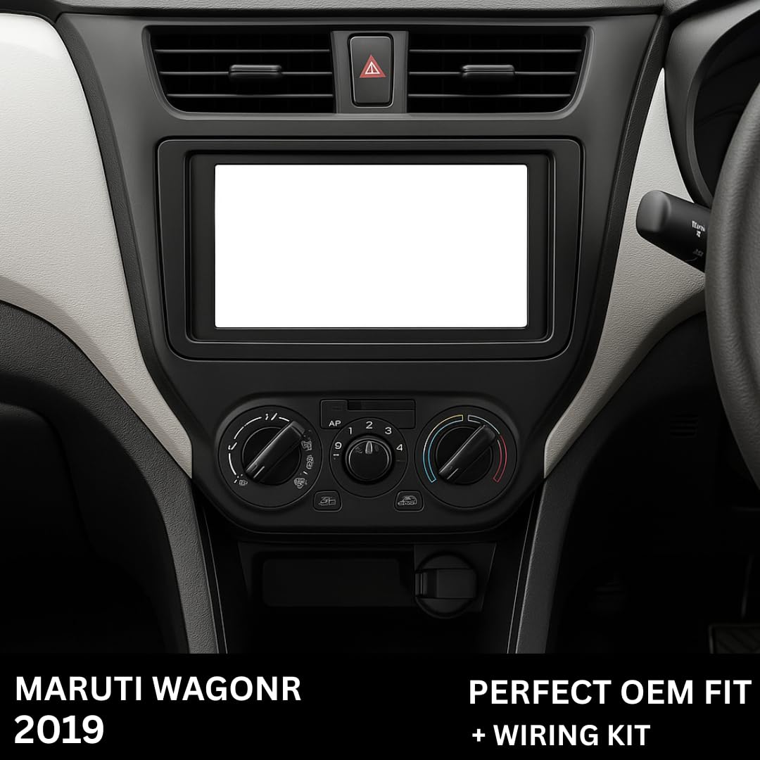 Android Stereo Frame (Suitable For Maruti Wagon R 2019) 9 Inch with Power Cable Connector | Durable & Scratch-Resistant