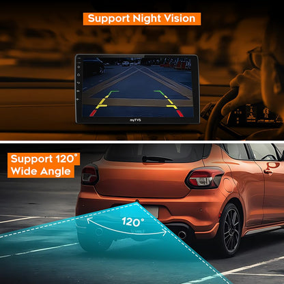 myTVS AHD 1080P Car Reverse Parking Camera | 120° Wide Angle | IP68 Waterproof | HD Parking Camera with Night Vision| Compatible with All Cars