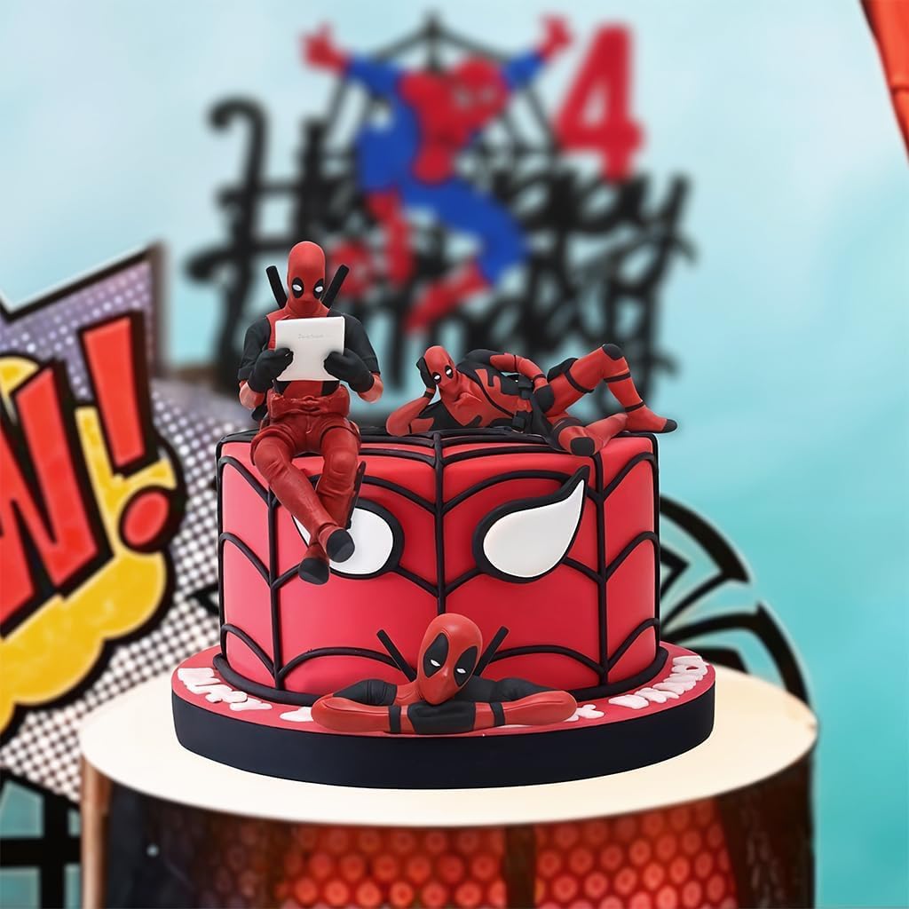 Deadpool Action Figure (3 pcs) PVC Model Universal Decorative for Car Dashboard, Office Desk, Home Decor, Unique Action Marvel Figure