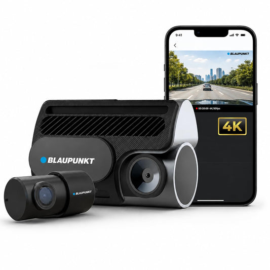 Blaupunkt BPM 220 Smartchoice Dual Channel Dash Cam | 4K Front + 1080P Rear | WiFi App Control | 24-Hr Parking Monitor