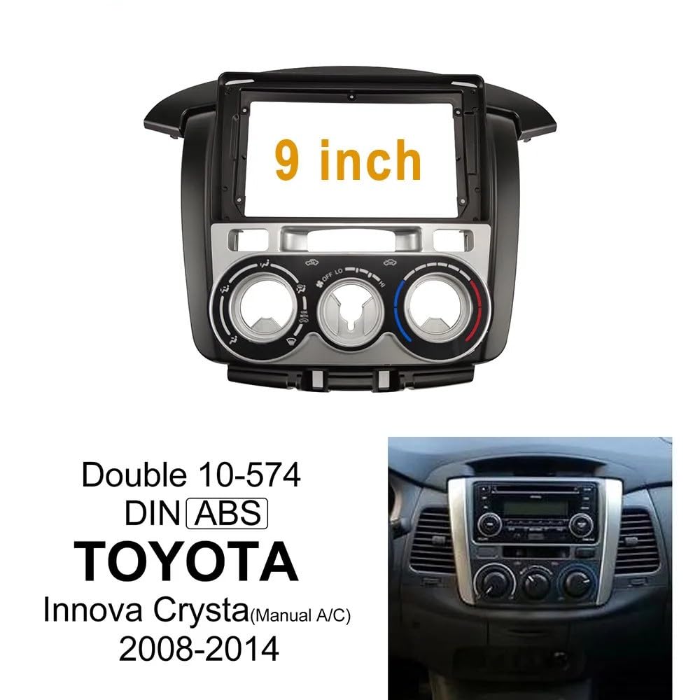 Android Frame 9 inch (Suitable for Base Model Toyota Innova 2012-2014)Toyota Car Stereo Frame with Wiring