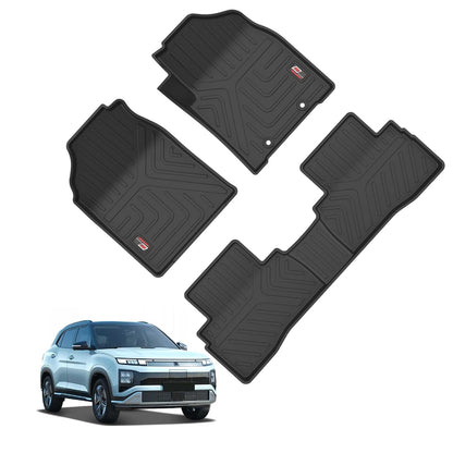 GFX Car Floor Mats for Hyundai Creta EV (2025 Onwards) | Waterproof | Anti-Slip | All-Weather | Stylish Protection | Sleek Black