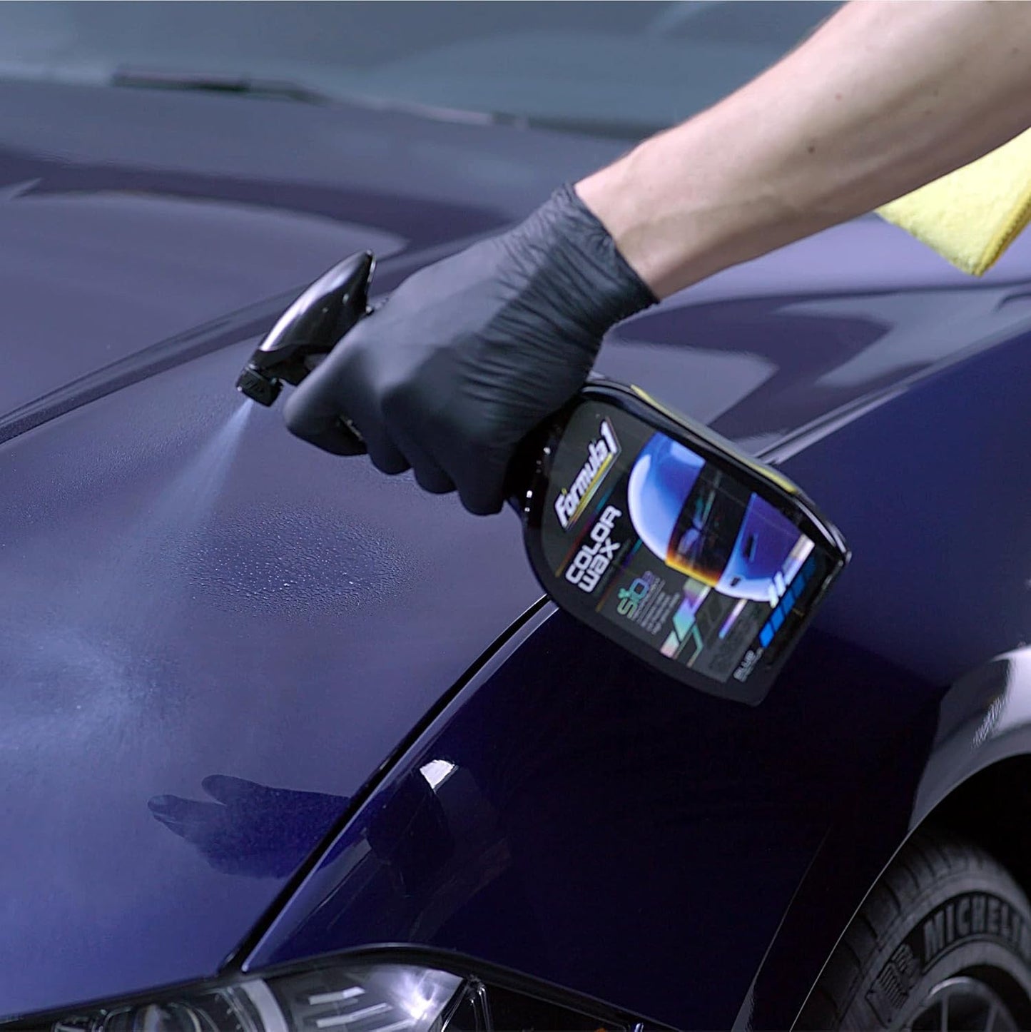 Formula 1 Ceramic Color Spray Wax for Blue Cars – 680 ml | Enhances Shine & Paint Protection