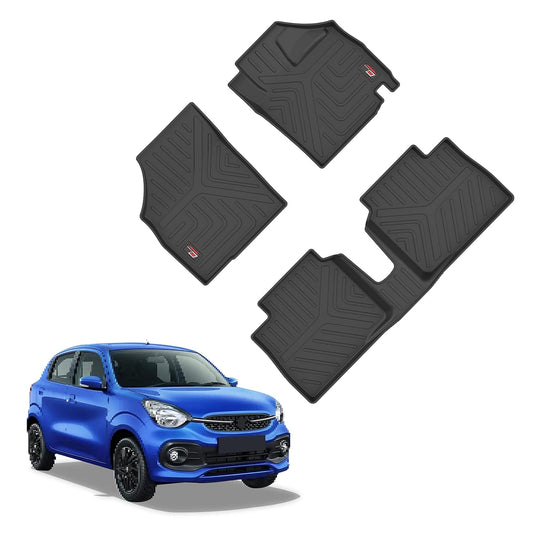 GFX Car Floor Mats for Maruti Suzuki Celerio (2021 Onwards) | Waterproof | Anti-Slip | All-Weather | Stylish Protection | Sleek Black