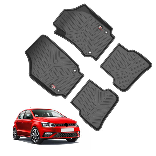 GFX Car Floor Mats for Volkswagen Vento (2010 Onwards) | Waterproof | Anti-Slip | All-Weather | Stylish Protection | Sleek Black