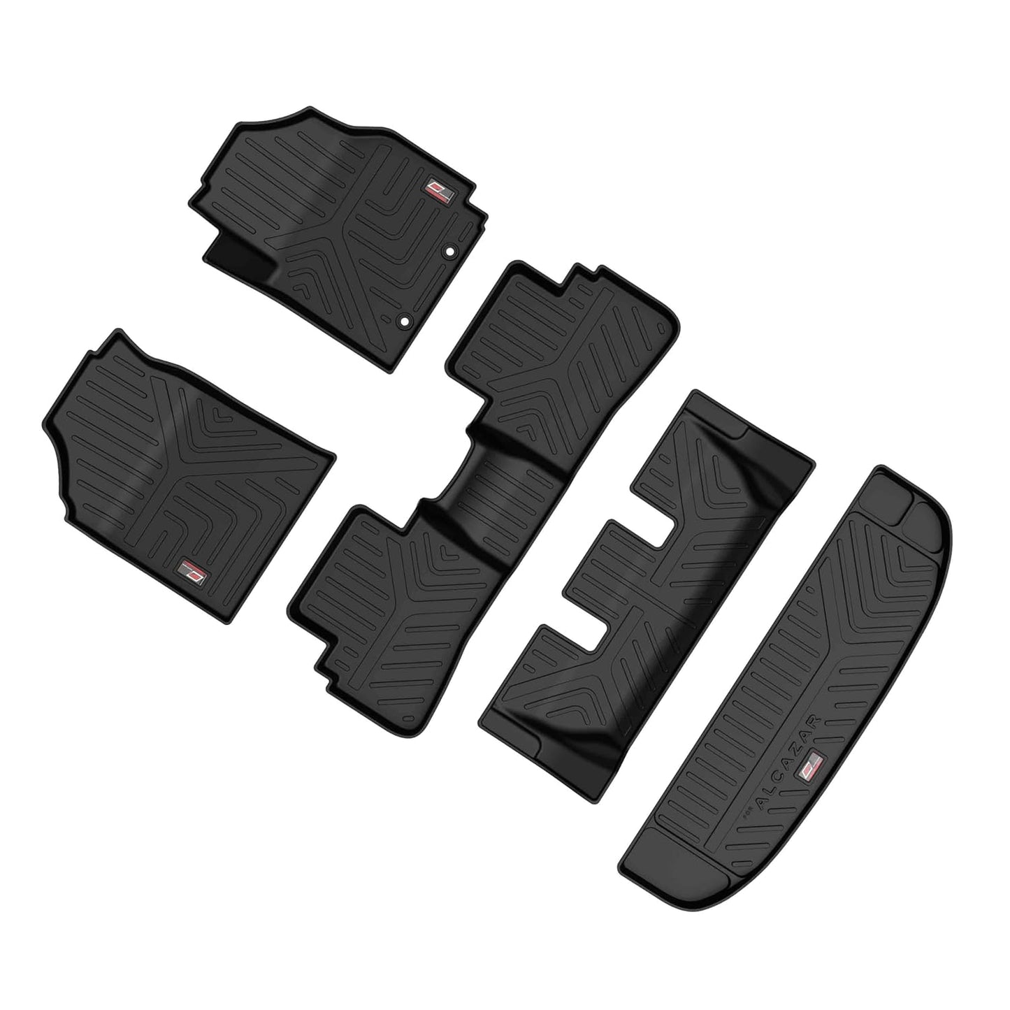 GFX Car Floor Mats – For Hyundai Alcazar (2024 Onwards) | Waterproof, Anti-Slip | Premium Life-Long Foot Mats(All-Weather, TPV Material)