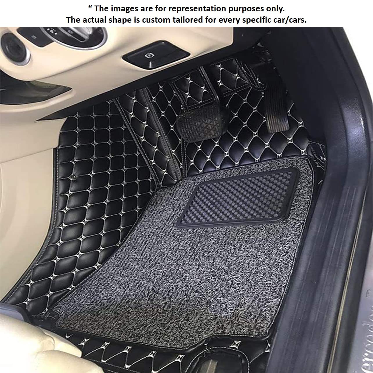 Premium 7D Car Mat Full Set for Ertiga (2024-25) with Boot Mat || Luxury Double-Stich 7D Car Floor Mat for Car Complete Set || 100% Waterproof and Washable || Black