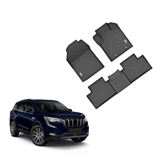 GFX Car Floor Mats for Mahindra XUV-700 (2021) (Automatic/Manual) Onwards | Waterproof | Anti-Slip | All-Weather | Stylish Protection | Sleek Black