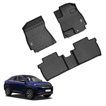 GFX Car Floor Mats for TATA Curvv EV (2024 Onwards) | Waterproof | Anti-Slip | All-Weather | Stylish Protection | Sleek Black