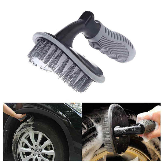 T-Type Car Tyre Cleaning Brush Scrubber with Antislip Handle Multi-Functional SUV Tire Wheel Rim Hub Washing Cleaner