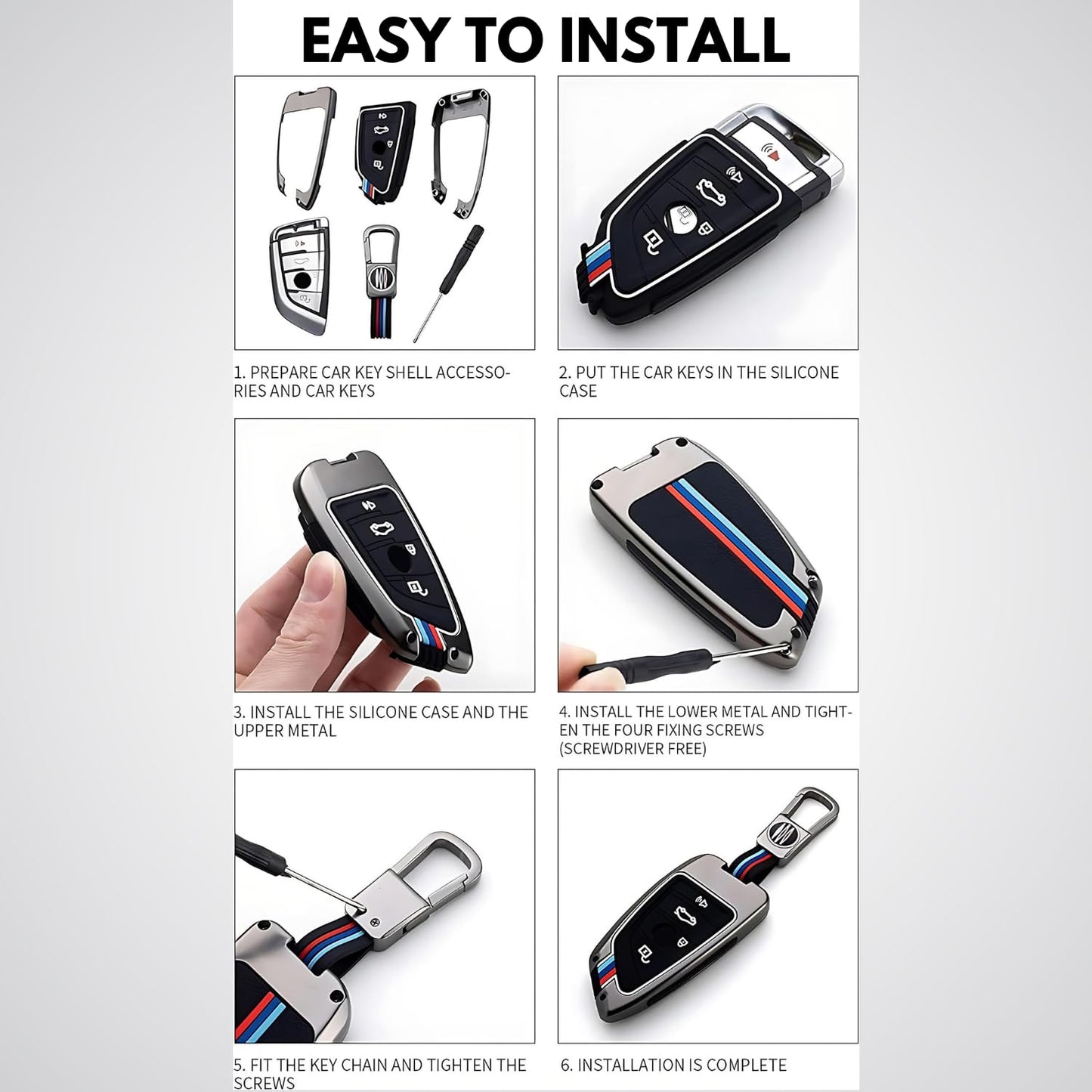 Premium Metal Key Cover with Keychain for Toyota Innova | Fortuner | Land Cruiser | Suzuki Invicto | Hilux| Zinc Alloy Case with Full Protection