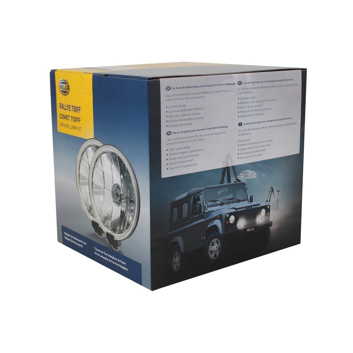 HELLA Rallye 700FF Halogen Driving Lamp Set — 12 V / 55 W | Yellow Light | Enhanced Night Visibility