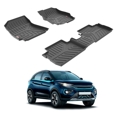 GFX Car Floor Mats for Tata Nexon EV Max (2022 Onwards) | Waterproof | Anti-Slip | All-Weather | Stylish Protection | Sleek Black