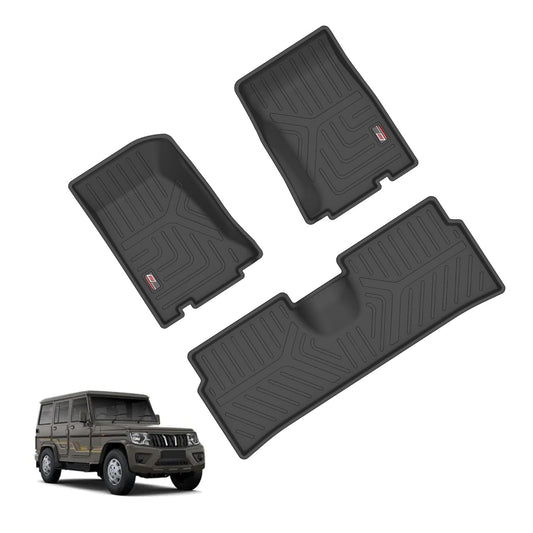 GFX Car Floor Mats for Mahindra Bolero 7 Seater (2011-2023) | Waterproof | Anti-Slip | All-Weather | Stylish Protection | Sleek Black